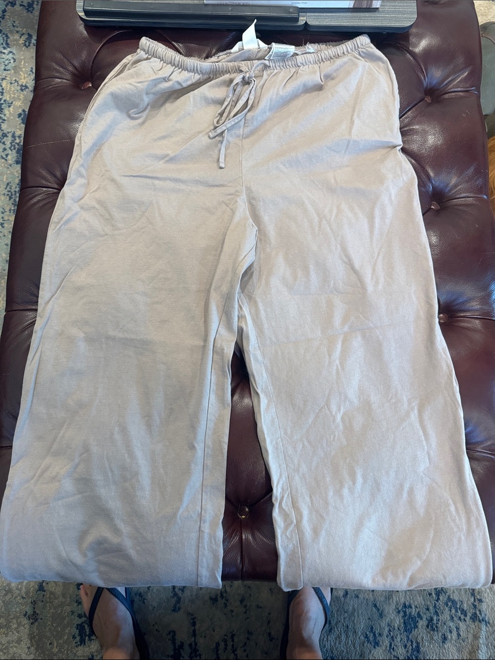 Women’s Lightweight Drawstring pants in Light Beige
